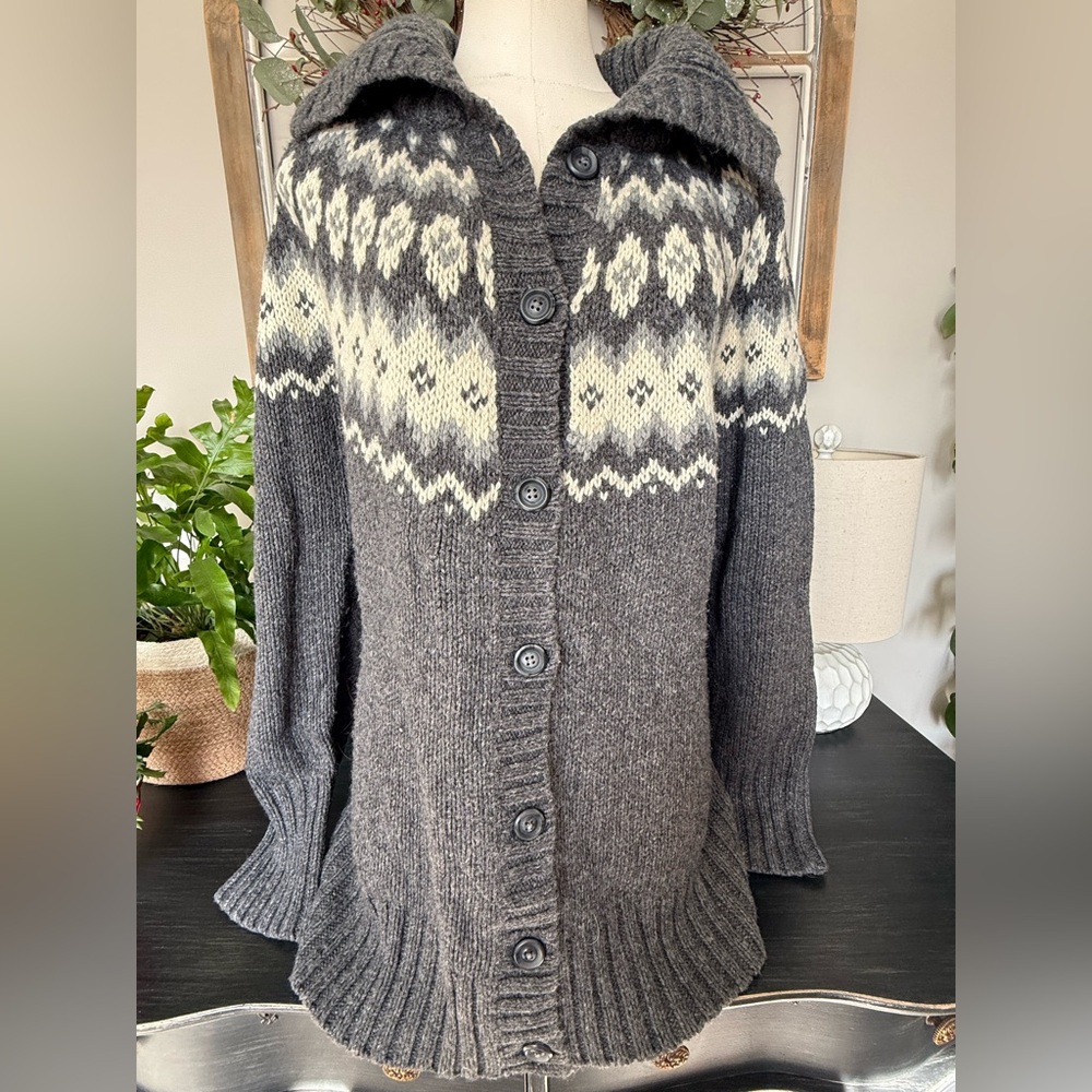 Aerie Cozy Gray Patterned Women's Sweater